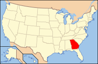 Map of the United States highlighting Georgia