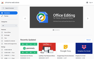 The Chrome Web Store as seen from Google Chrome OS