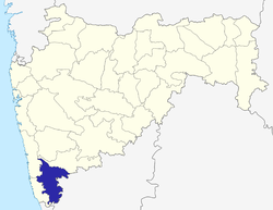 Location of Kolhapur district in Maharashtra