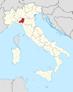 Map highlighting the location of the province of Parma in Italy