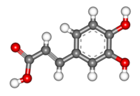 3D ball-and-stick model of caffeic acid