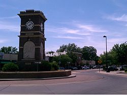 The Delano Clock Tower in Delano's business district along Douglas Avenue (2012)