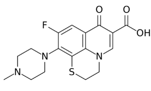 Skeletal formula of rufloxacin