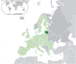 Map showing Lithuania in Europe