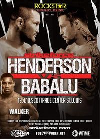 A poster or logo for Strikeforce: Henderson vs. Babalu II.