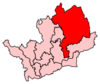 The largest constituency in the county, primarily located in the northeast of the county. Its northernmost parts are considerably further north than constituencies in the west.