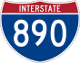 Interstate 890 marker