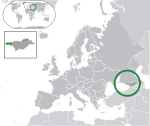 Map showing Abkhazia in Europe