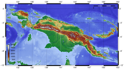 Topographic Map of New Guinea