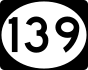 Route 139 marker