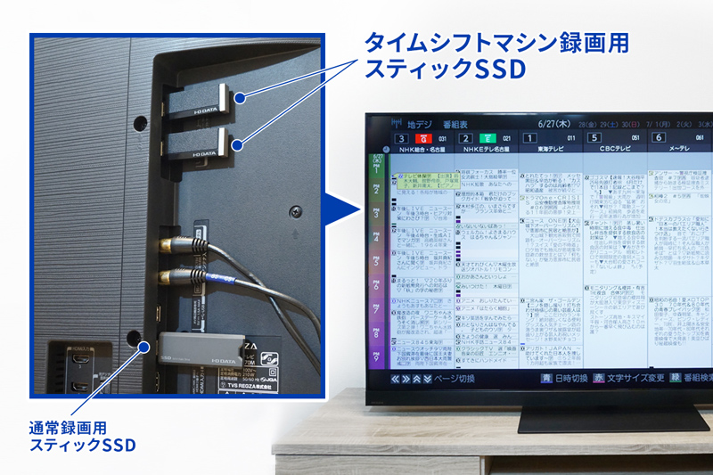 業界初！レグザ「タイムシフトマシン」に対応した録画用スティックSSD