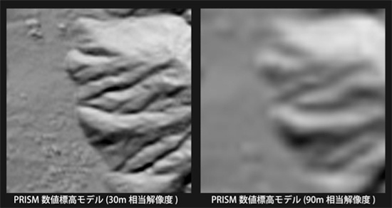 図3. 「だいち」から模擬した数値標高モデル（参考情報）