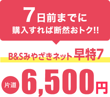 B&Sみやざきネット早特7 片道6,110円