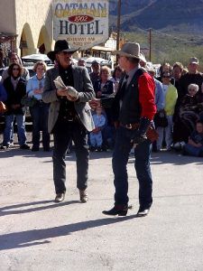 Gunfight recreation in Oatman by Kathy Alexander.