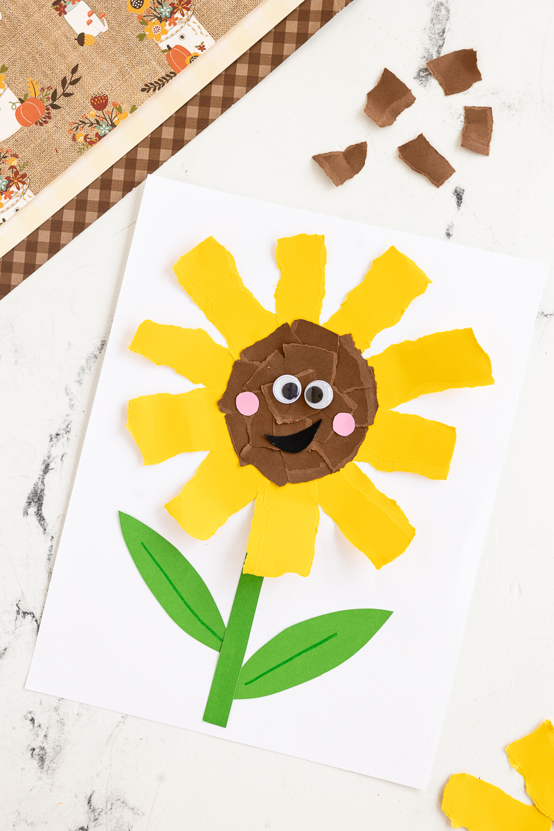 Torn Paper Sunflower Craft