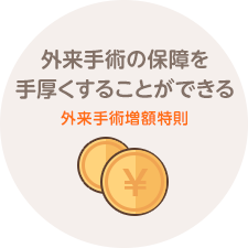 外来手術の保障を手厚くすることができる 外来手術増額特則