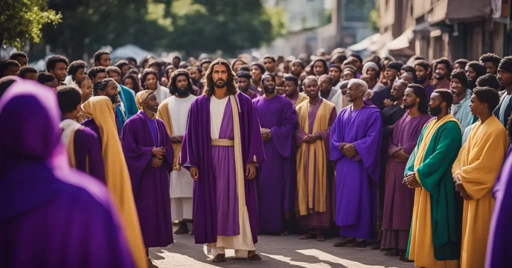 Jesus and Purple color