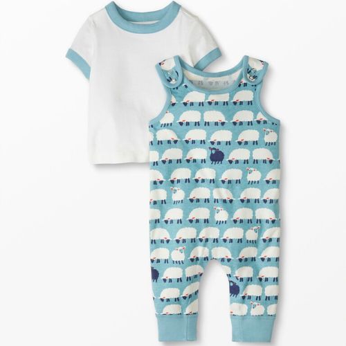 Hanna Andersson Baby Overalls & Tee Set