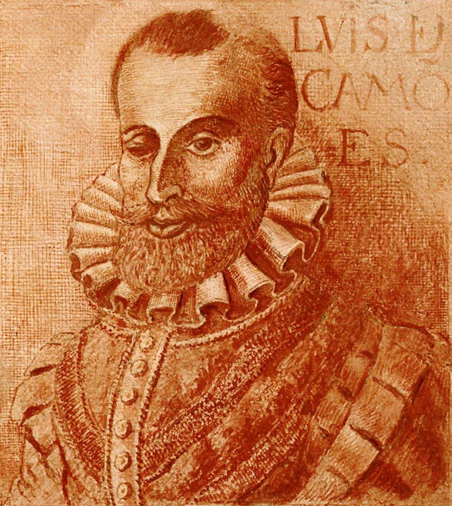 Retrato possível de Luís de Camões. Cópia do original perdido, desenhado por Fernão Gomes entre 1573 e 1576.