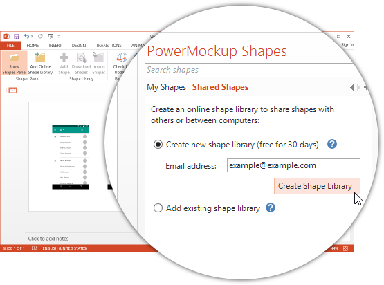 Shared Shape Library