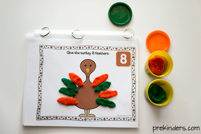 Turkey Play Dough Mats for Thanksgiving