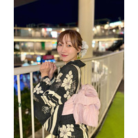 須田亜香里、今年初の浴衣姿をお披露目！　撮影者はみちょぱの夫・大倉士門 画像