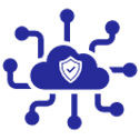 Secure cloud communication icon