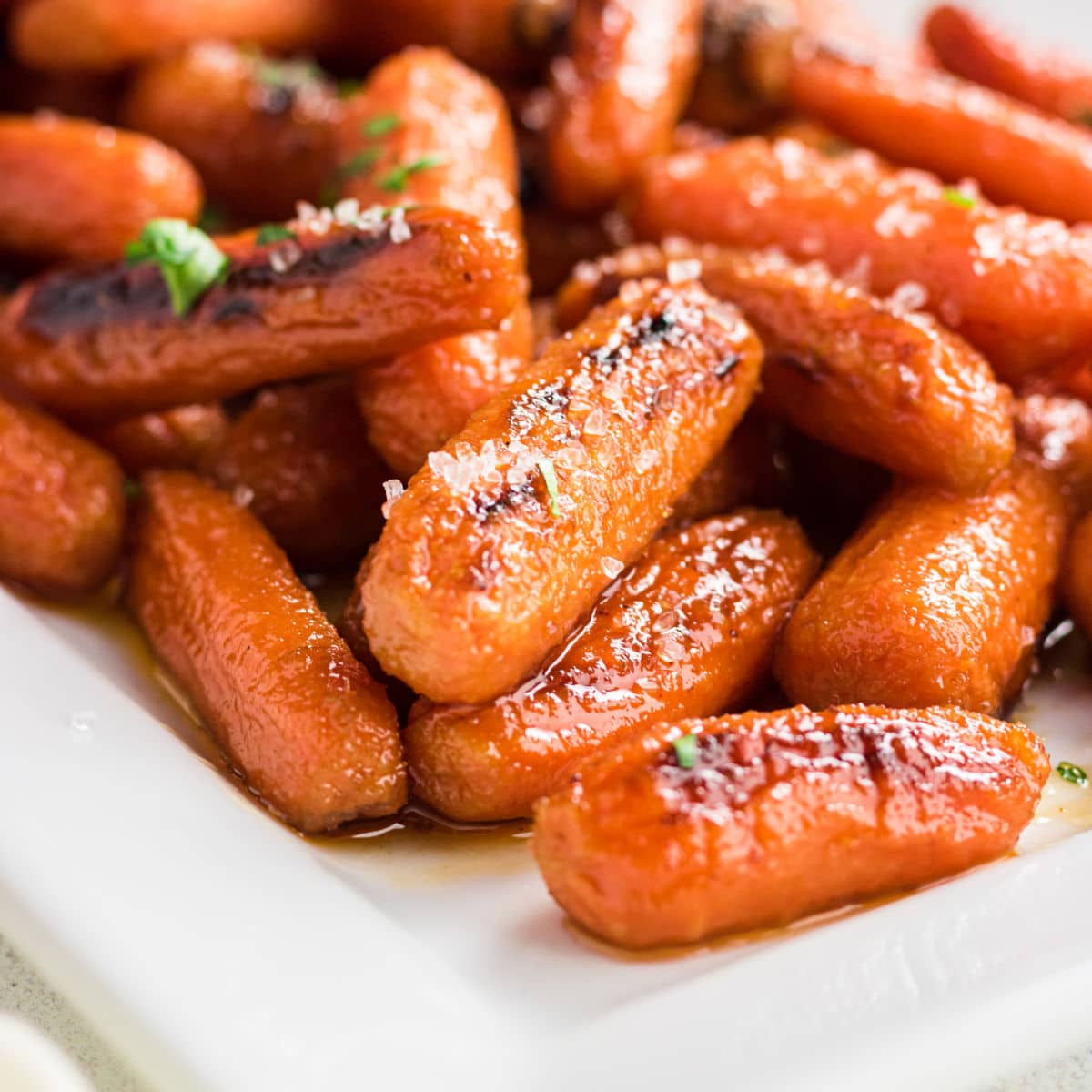 Close up of finished carrots.