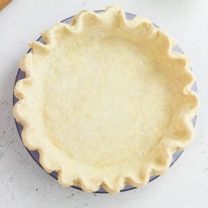 Overhead view of unbaked pie crust.