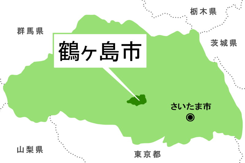 【地図】鶴ヶ島市（背景白）