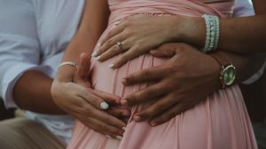 Baby on the way,Puerto Rico - stock photo
