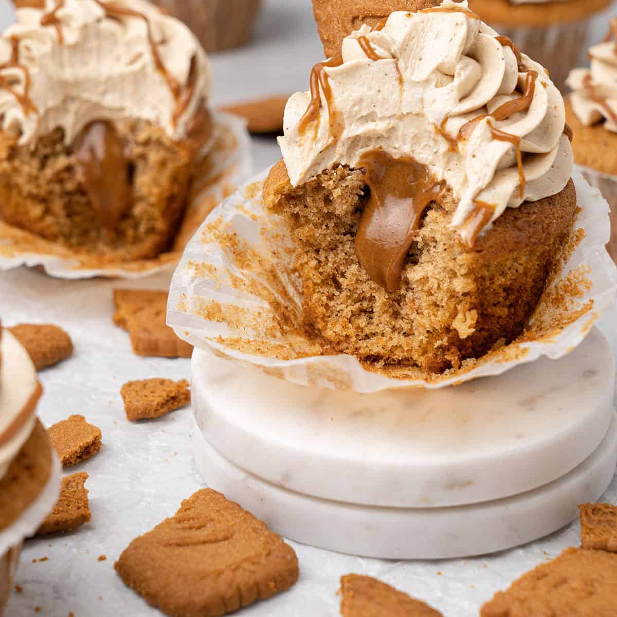 Biscoff Cupcakes with Biscoff buttercream.