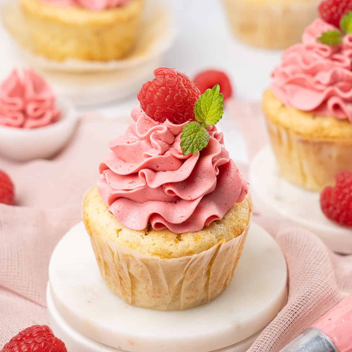 Raspberry cupcake.