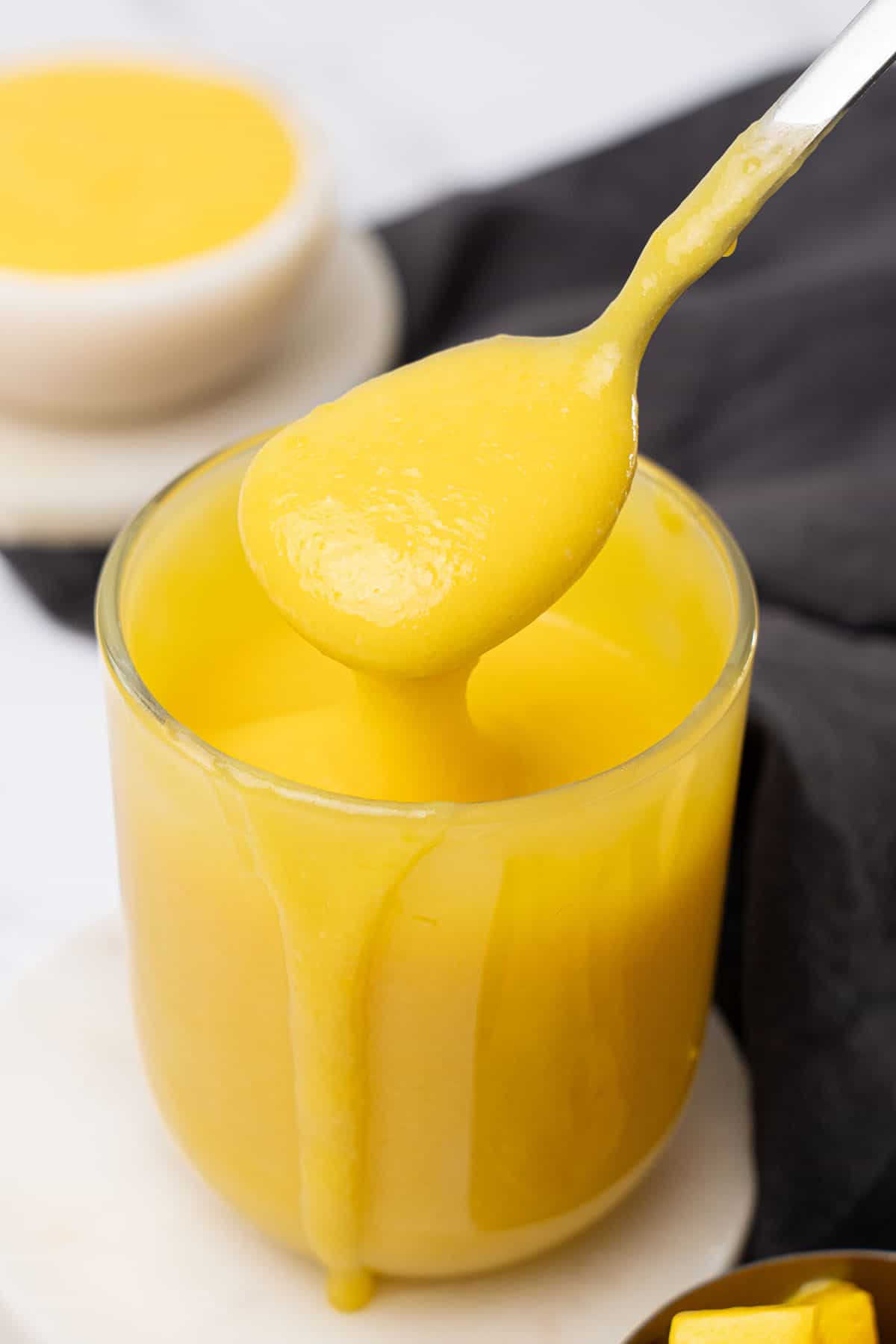 Mango Curd in a jar.