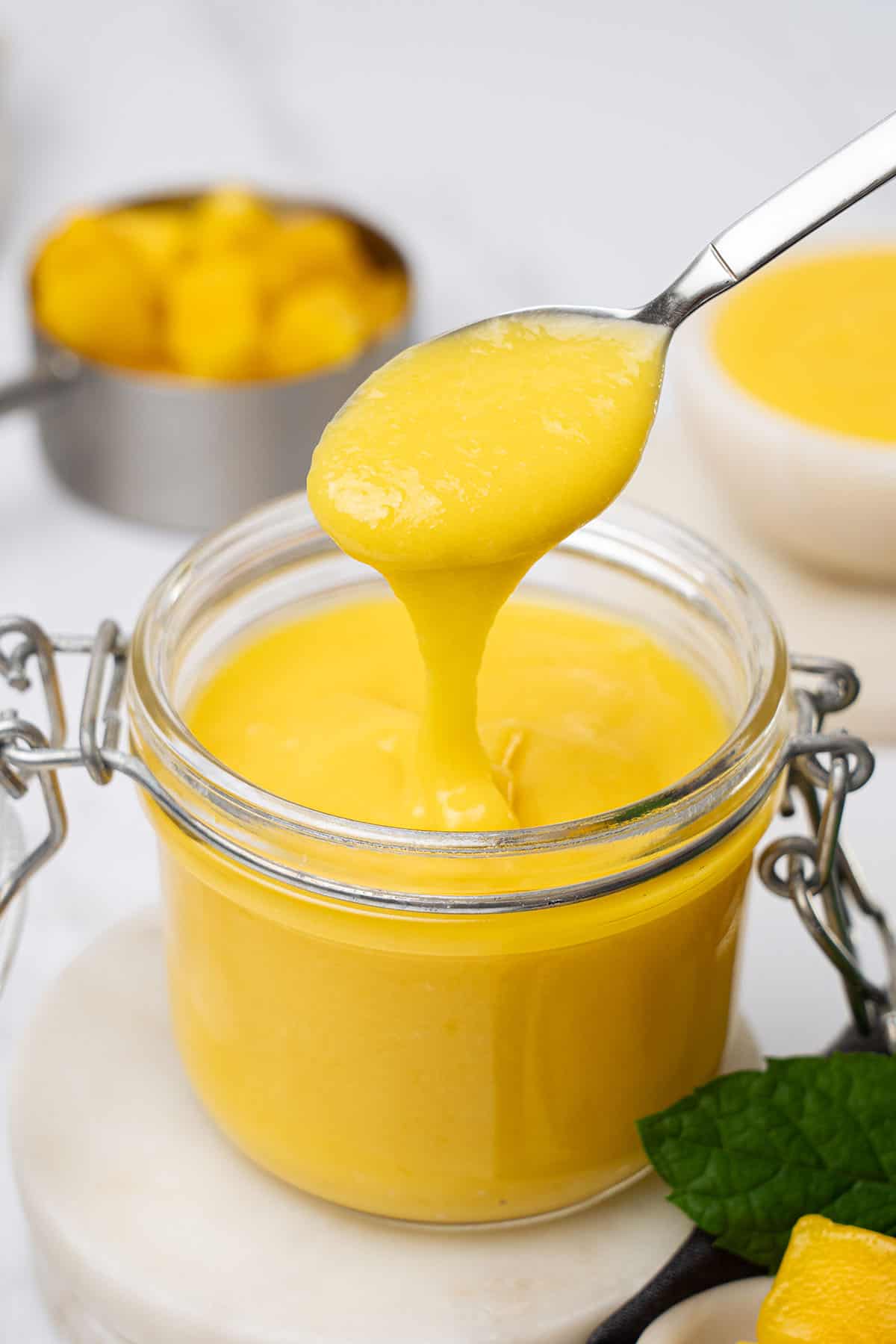 Mango Curd in a jar.