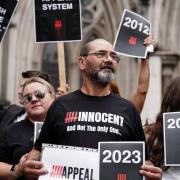 Andrew Malkinson, who served 17 years in prison for a rape he did not commit, outside the Royal Courts of Justice in London, after being cleared by the Court of Appeal (Jordan Pettitt/PA)