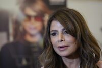 <p>Singer Paula Abdul speaks with members of the media at the Idol Eyes audio glasses booth during the Pepcom Digital Experience before the start of the CES tech show, Wednesday, Jan. 4, 2023, in Las Vegas. Abdul has cancelled her 21-date Canadian tour this fall as she deals with unspecified recent injuries. THE CANADIAN PRESS/AP-John Locher</p>