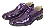 Mens Purple Patent Dress Oxford With Stripes