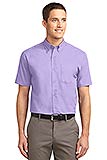 Short Sleeve Lavender Dress Shirt, Button Down