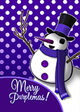 Snowman Merry Purplemas Card