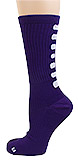 Purple Color Block Crew Socks