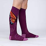 Junior's Monarch Butterfly Purple Knee High Socks