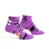 Witch, Please! Cuffed Purple Crew Socks