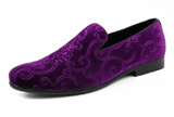 Filigree Velvet Purple Men's Dress Shoes