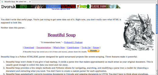 図3●BeautifulSoupのオフィシャルWebサイト